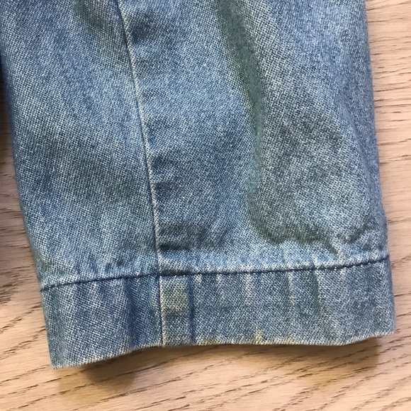 Vintage 80s Cropped Denim Jacket & Top Set, City Girl, Jean Plaid Blazer, Medium - Picture 14 of 16